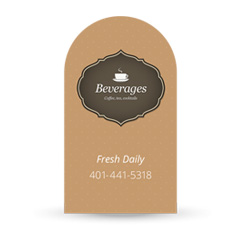 Business Card Printer: Half Circle Business Cards rounded on one end and square on the other.