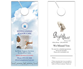 Home care door hanger samples