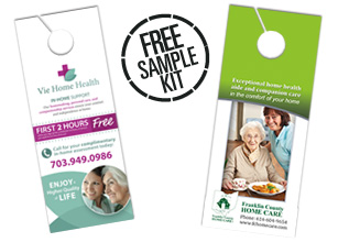 Home health door hanger samples