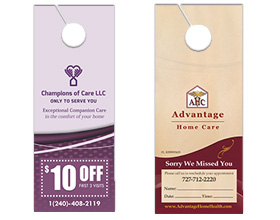 Home health care door hanger samples