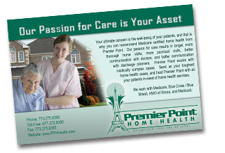 Home care marketing postcard sample