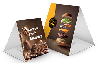 Table tent sign interlocking bottom