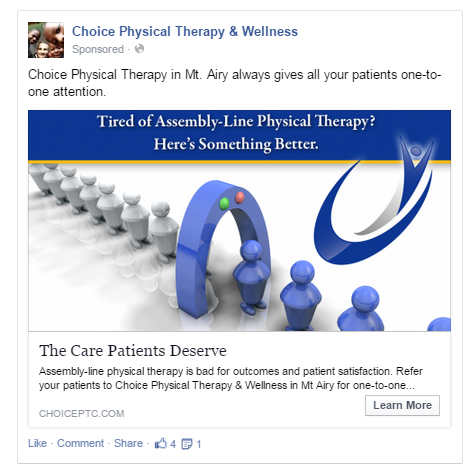 Sample Facebook Advertising for Physical Therapy