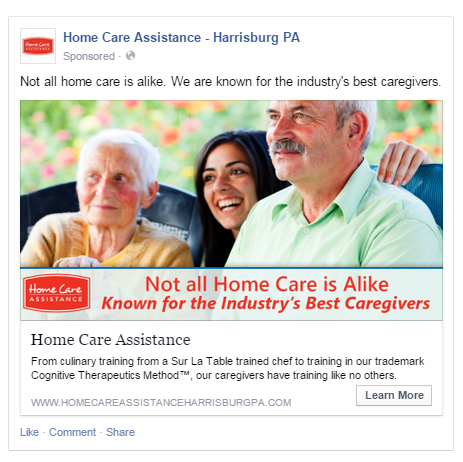 Home Care Facebook Advertising Sample